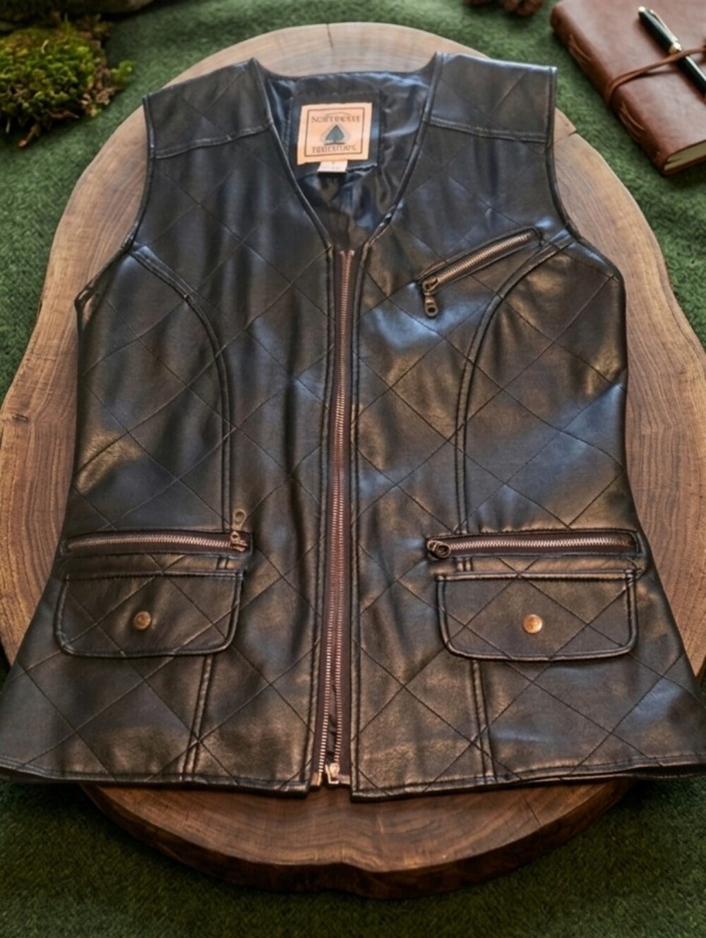Northwest Territory Women's Black Quilted Faux Leather Vest